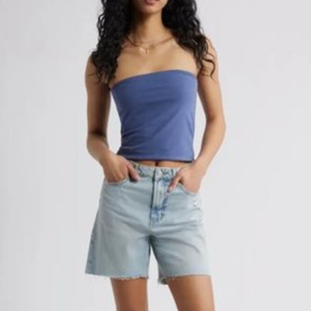 BP. High Rise Raw Hem Denim Jean Shorts Light Wash NWT Women’s Casual